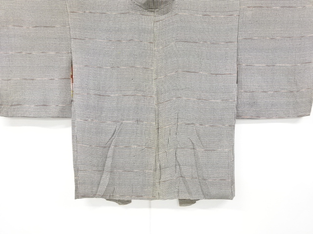 JAPANESE KIMONO / ANTIQUE HAORI / SILK / KINSHA / STRIPE & ROUNDEL